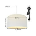 thumbnail image 4 of 2 Light Swag Plug-In Pendant 16"w White Linen Drum with Diffuser, Black Cord, 4 of 8