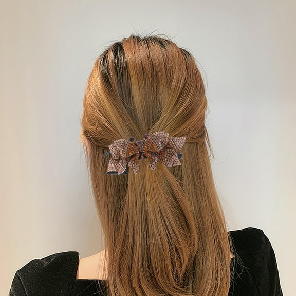 BESTYASH 1Pc Large Golden Duckbill Clip Rhinestone Hair Accessory for Daily and Formal Use