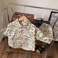 thumbnail image 1 of Nuevo conjunto de manga corta para niños 2025, conjunto de camisa de manga corta para playa, traje de dos piezas, modelo masculino, ropa de dormir, traje de pijama, 1 of 5