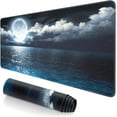 thumbnail image 1 of Extended Large Mouse Pad, XXL Gaming Desk Pad 31.5 x 15.7 Inch, Big Computer Keyboard Mousepad, Waterproof Mouse Mat with Stitched Edges and Non-Slip Base for Office Gaming, Moon Ocean, 1 of 1