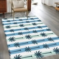 thumbnail image 4 of Rectangle Area Rug 4x6ft,Tropical Coconut Tree Blue Stripe Washable Carpet Non-Slip Runner Accent Rugs Indoor Floor Mat for Bedroom Living Room Decor,Summer Plant, 4 of 9