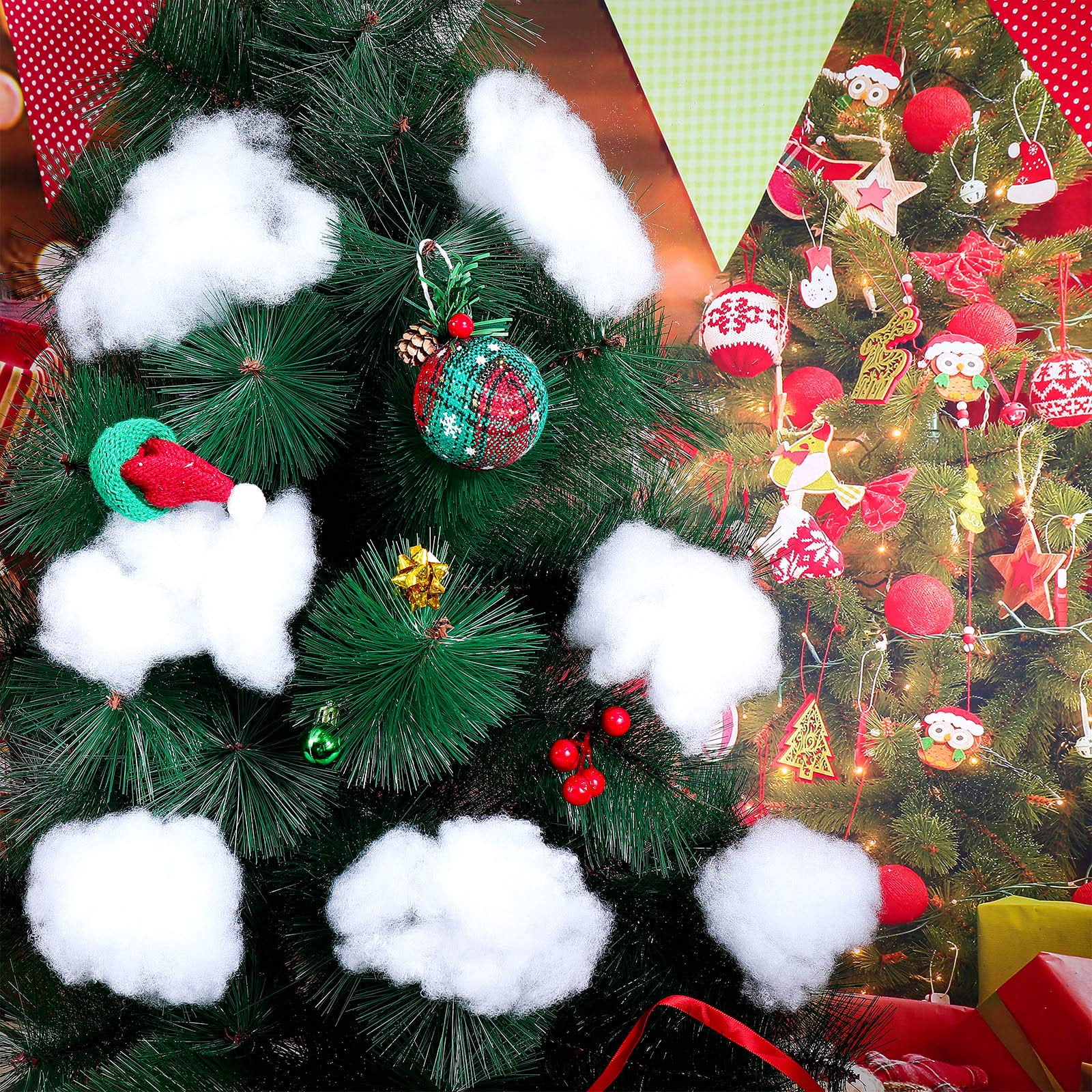 Christmas Fake Snow Decor Fluffy Fiber Artificial Snow Decoration, 11.2 OZ