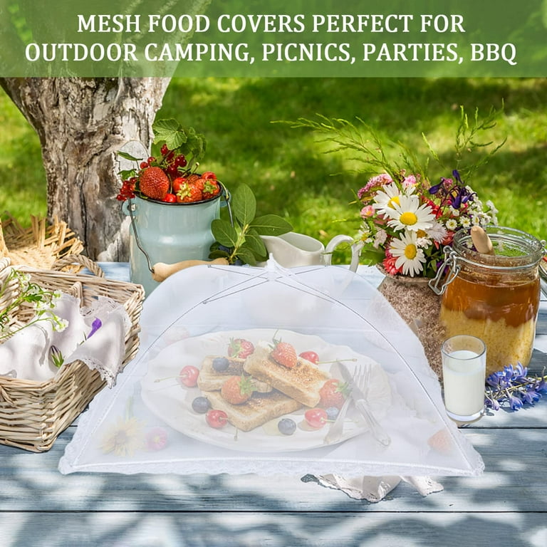  Food Cover Food Tent Set, 2 Extra Large 40X24 and 6 Standard  17X17 Mesh Food Covers for Outside, 8 Pack Collapsible, Reusable Pop-Up  Umbrella Food Nets for Picnics, Outdoor Camping, Parties