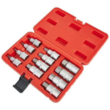 

GLFILL 12Pcs 1/2 Inch Drive Impact Hex Bit Socket Set H5-H22 Hexagon Wrench Sockets Set