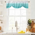 thumbnail image 3 of Aqua White Ombre Tie Up Valance Curtains for Windows, Kitchen Curtains Window Treatments, Chic Modern Funny Abstract Striped Art Short Window Shades Valances for Bedroom Bathroom Cafe 42"x12", 3 of 8
