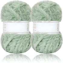 AUQ 2 Skeins /6 Skeins Super Soft Fur Yarn Chunky Fluffy Faux Fur Yarn Eyelash Yarn for Crochet Knit-Total Length 2×32m(2×35yds,50g×2)