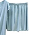 thumbnail image 4 of Kaemgyyd Womens Pajama Set Scalloped Hem Outfits Cap Sleeve Top with Elastic Waisted Shorts Pj Sleepwear Lounge Sets（Blue,X-Large）, 4 of 5