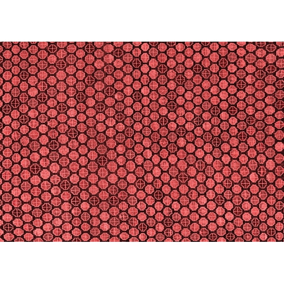 Ahgly Company Indoor Rectangle Abstract Red Modern Area Rugs, 5' x 7'