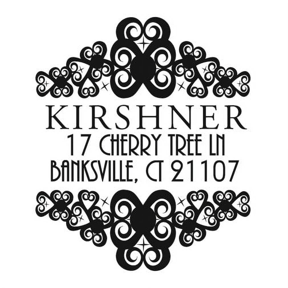 Personalized Round Self Inking Rubber Stamp - The Kirshner