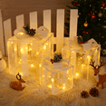 thumbnail image 3 of DAZLUTE Set of 3 Christmas 50 LED Lighted Gift Boxes, Transparent Warm White Lighted Box Decorations, Presents Box with Red Bows for Tree, Yard, Home, Christmas Decor, 3 of 6