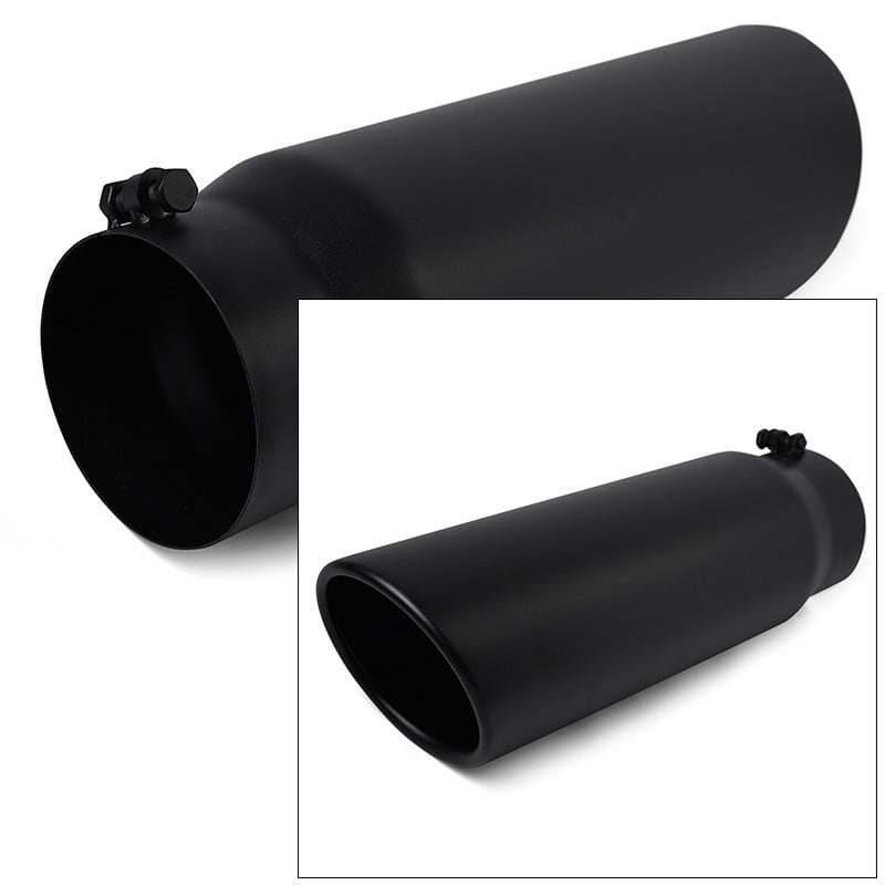 Universal Diesel Truck Angled Black 18 inch Bolt On Exhaust Tip 4 In 6