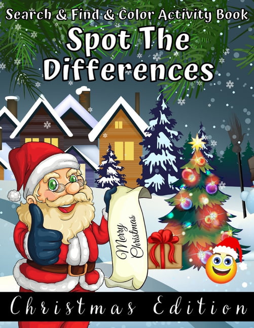 Search & Find & Color Activity Book Spot The Differences Christmas ...