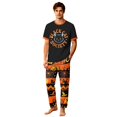thumbnail image 2 of Halloween Family Matching Pajamas Short Sleeve Black Cat Print Top Pumpkin Ghost Pattern Long Pants Family Sleepwear Set, 2 of 6