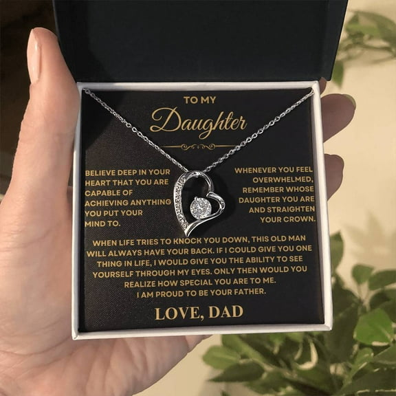 To my Daughter from Dad, Forever Love Necklace