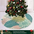 thumbnail image 6 of FMSHPON Tropical Plants Xmas Christmas Tree Skirt Stand Mat for Holiday Party Decoration Indoor Outdoor 48 inches, 6 of 6