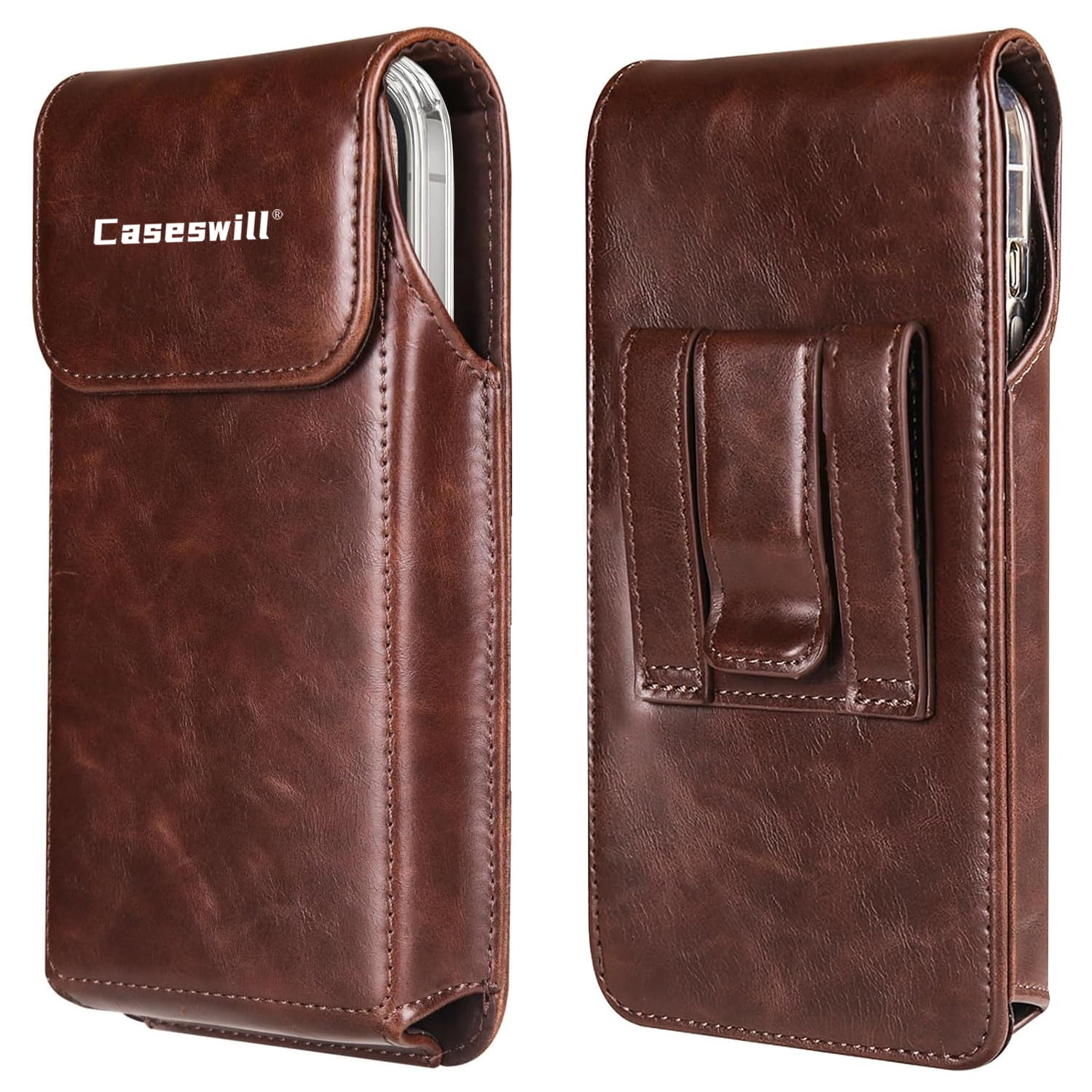 Caseswill for Consumer Cellular Iris Connect 2 Case Premium Leather Phone Pouch with Belt Clip Holster and Magnetic Closure