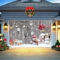 thumbnail image 4 of ufehgfjh Online Shopping Christmas Garage Door Decoration Christmas Garage Door Cover Large Merry Christmas Garage Door Mural Hanging Christmas for Outdoor Holiday Party Style, 4 of 5