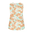 thumbnail image 3 of UPPADA Cute Tank Tops for Women Trendy Crewneck Floral Summer Tops Sleeveless Blouses Dressy Casual Graphic Tank Tops Orange,L, 3 of 5