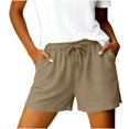 thumbnail image 2 of TinyBloomm Metallic Shorts for Women Casual Shorts For With Side Slit Breathable Everyday Summer Bottoms Relaxed Fit For Comfort And Easy Styling, Size XL, 2 of 4