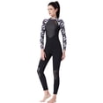 thumbnail image 1 of Sonducket Trajes de buceo DiveSail, traje de buceo para hombres y mujeres, traje de baño de manga larga, pantalones largos, traje de baño de cuerpo Deportes acuáticos Mujer Negro/Blanco M Sonducket OD003283-07, 1 of 1