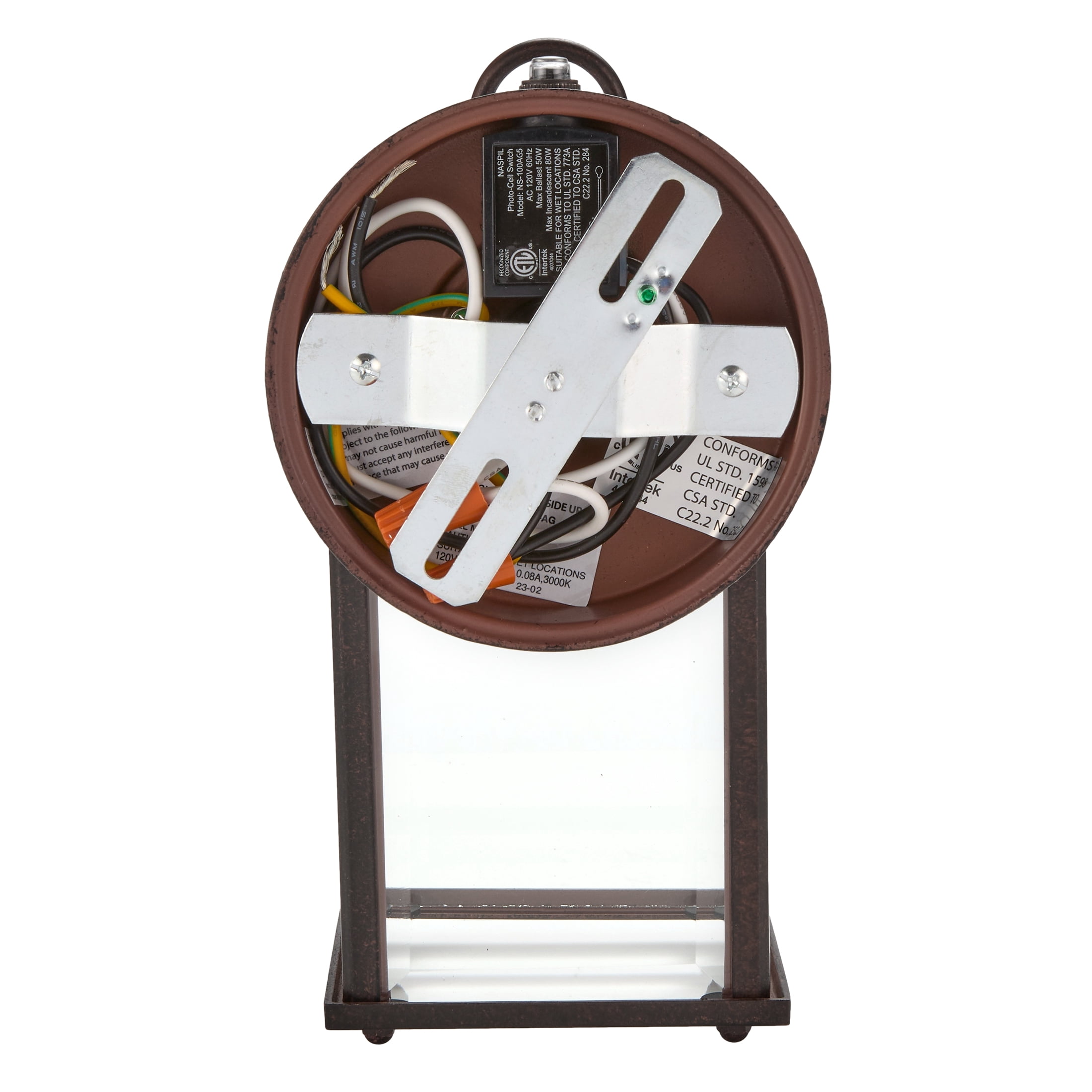 Maxxima LED Porch Lantern Outdoor Wall Light, Aged Bronze w/ Clear Glass, Dusk to Dawn Sensor, 650 Lumens, 3000K Warm White