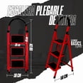 thumbnail image 2 of Escalera De Acero Tubular Tipo Tijera Plegable 3 Escalones Rojo, 2 of 6