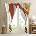 thumbnail image 3 of Grey Beige Red Brown 30%-50% Blackout Curtains Brush Strokes Oil Painting Curtains, Gradient Abstract Vintage Ombre Graffiti Living Room Curtains, Contemporary Modern Window Curtains, 3 of 5