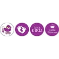 thumbnail image 2 of Darling Souvenir 190 Pcs DIY Candy Chocolate Labels Its A Girl Theme Stickers-Purple, 2 of 2