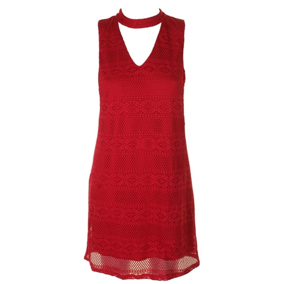 Bcx Juniors Ruby Red Sleeveless Cutout Chocker Shift Dress M