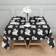 thumbnail image 3 of Black Halloween Ghosts and Skulls Square Tablecloth,Waterproof Square Table Cover,Wipeable Spillproof Washable Table Cover for Home Kitchen Party Decor 60"x60"(152x152cm), 3 of 6