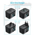 thumbnail image 2 of Universal Travel Adapter, VINTAR International Plug Adapter with 6A 3 USB C and 2 USB Ports, Travel Essentials Power Adapter, Worldwide All-in-One Outlet Converter for Europe UK USA AUS(Type C/G/A/I), 2 of 7