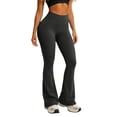 thumbnail image 2 of Chbgutlmr Yoga Pants with Pockets for Women High Waist Flat Front Bell Bottom Flare Pants Casual Workout Leggings, 2 of 5