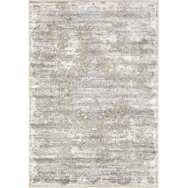 Dynamic Rugs CU46982056242 Tapis Rectangulaire Moderne Chateau 3 Pi. 6 Po. x 5 Pi. 6 Po. - 6242 Beige & Bleu