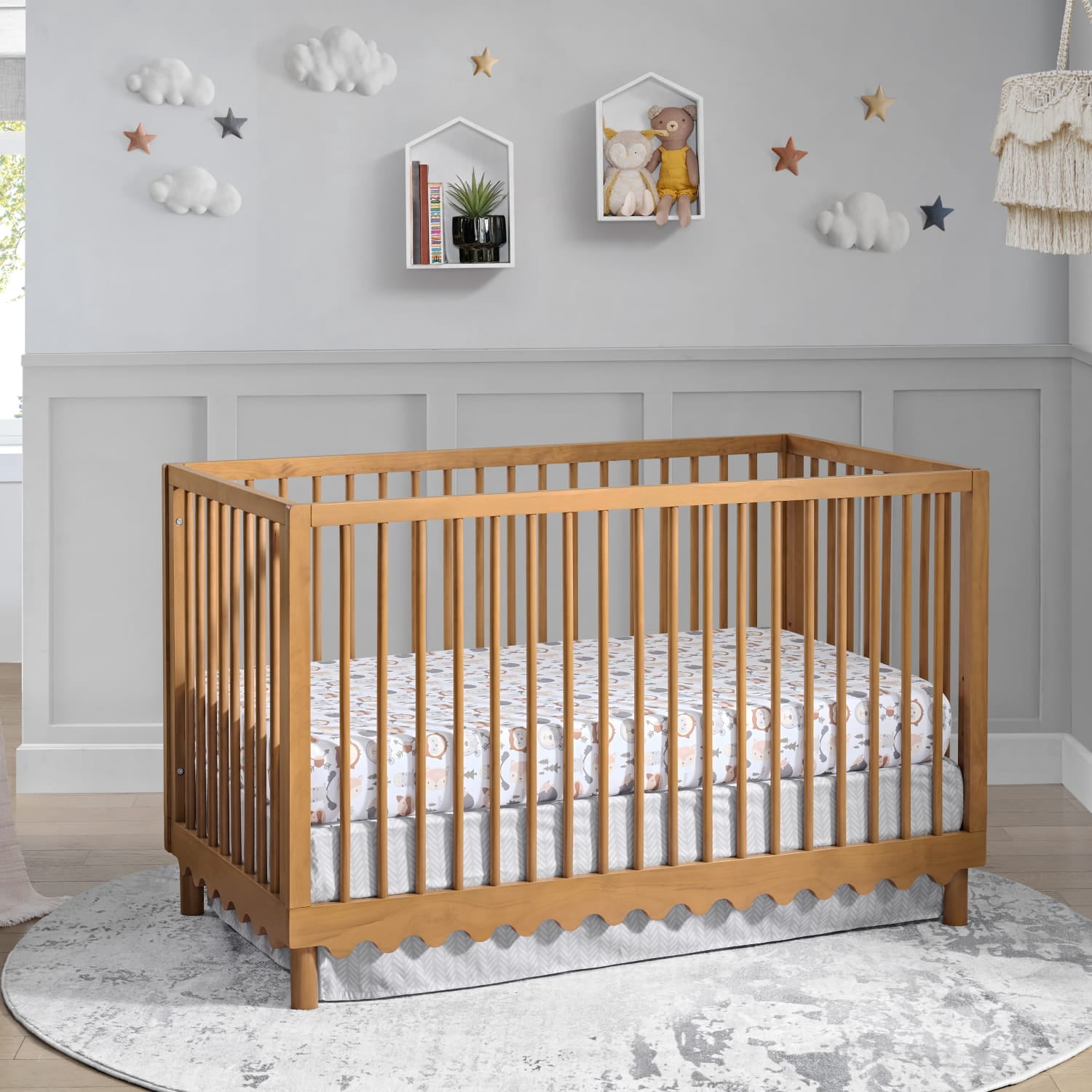 Oxford Baby Sterling Convertible Crib Honey Wood