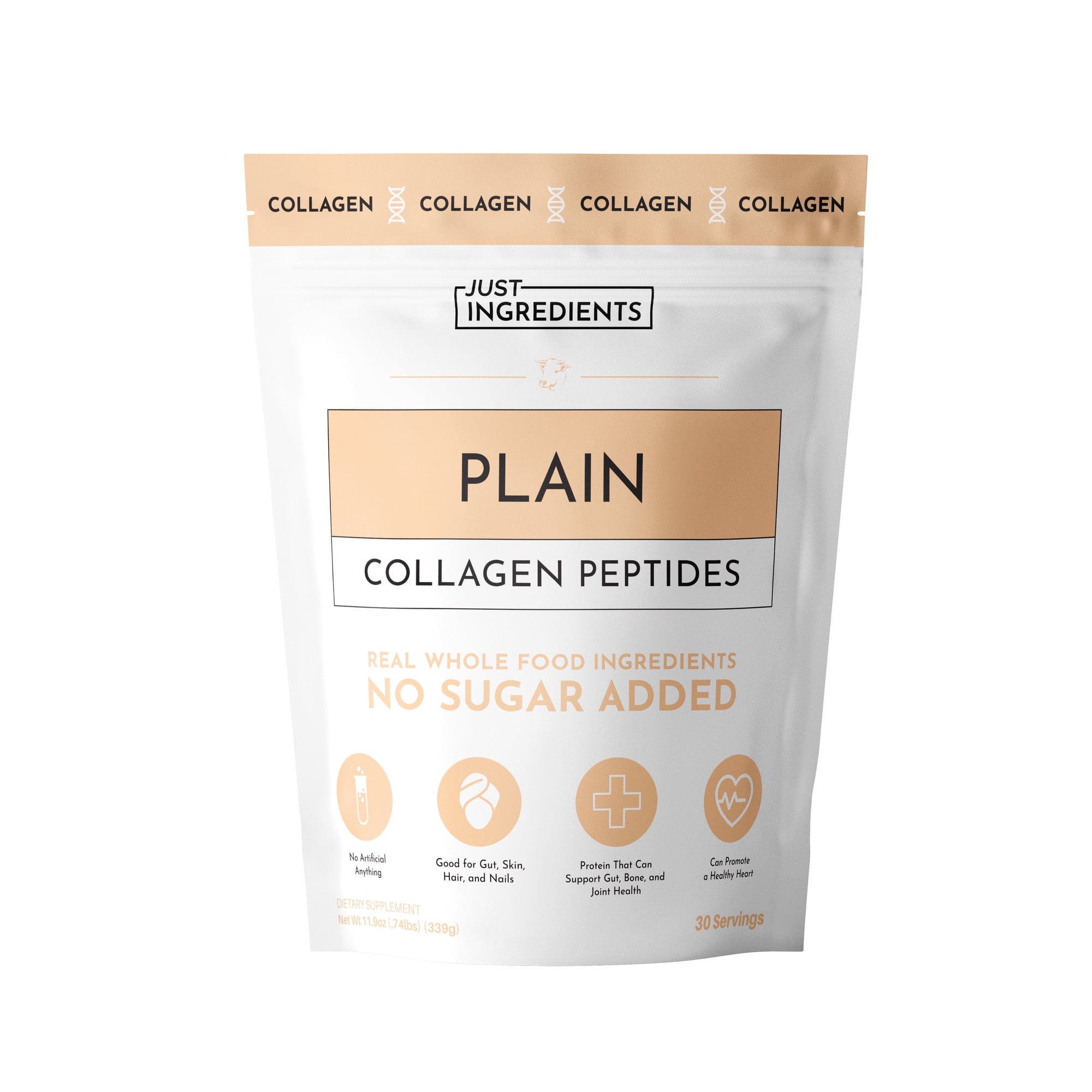 Just Ingredients Plain Collagen Peptides Powder