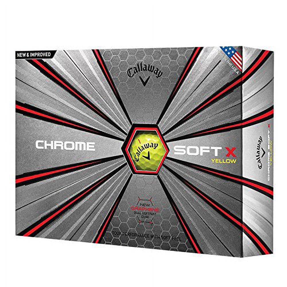 Callaway Chrome Soft X Golf Balls, Yellow, 12 Pack