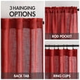 thumbnail image 3 of Cortinas MIULEE de lino rojo de 160 x 160 cm con 2 paneles para cocina, 3 of 7