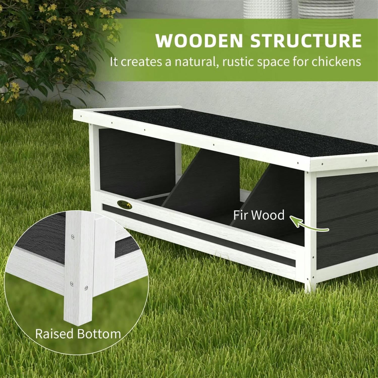 resenkos Wood Chicken Nesting Box, Chicken Coop Accessories with Asphalt Roof, Versatile Use Wood Nesting Boxes for Hens, Gray