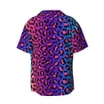 thumbnail image 2 of Wukai Leopard Neon Rainbow Gradient Men's Casual Short-Sleeve Button Down Shirt - Lightweight Summer Dress Shirt for Daily Wear-X-Large, 2 of 7