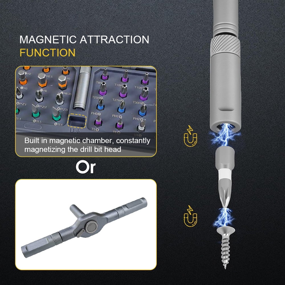 42 in 1 Magnetic Screwdriver Set, DIY Ratchet Screwdriver Set, S2 Steel Bits, Portable Compact Repair Tool Kit for Gifts, Furniture, Computer, Bicycle
