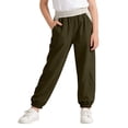 thumbnail image 2 of Edvintorg Little Girls Clothes Color Block Lightweight Elastic Waisted Casual Cuffed Pants with Pockets Size 4-14, 2 of 7