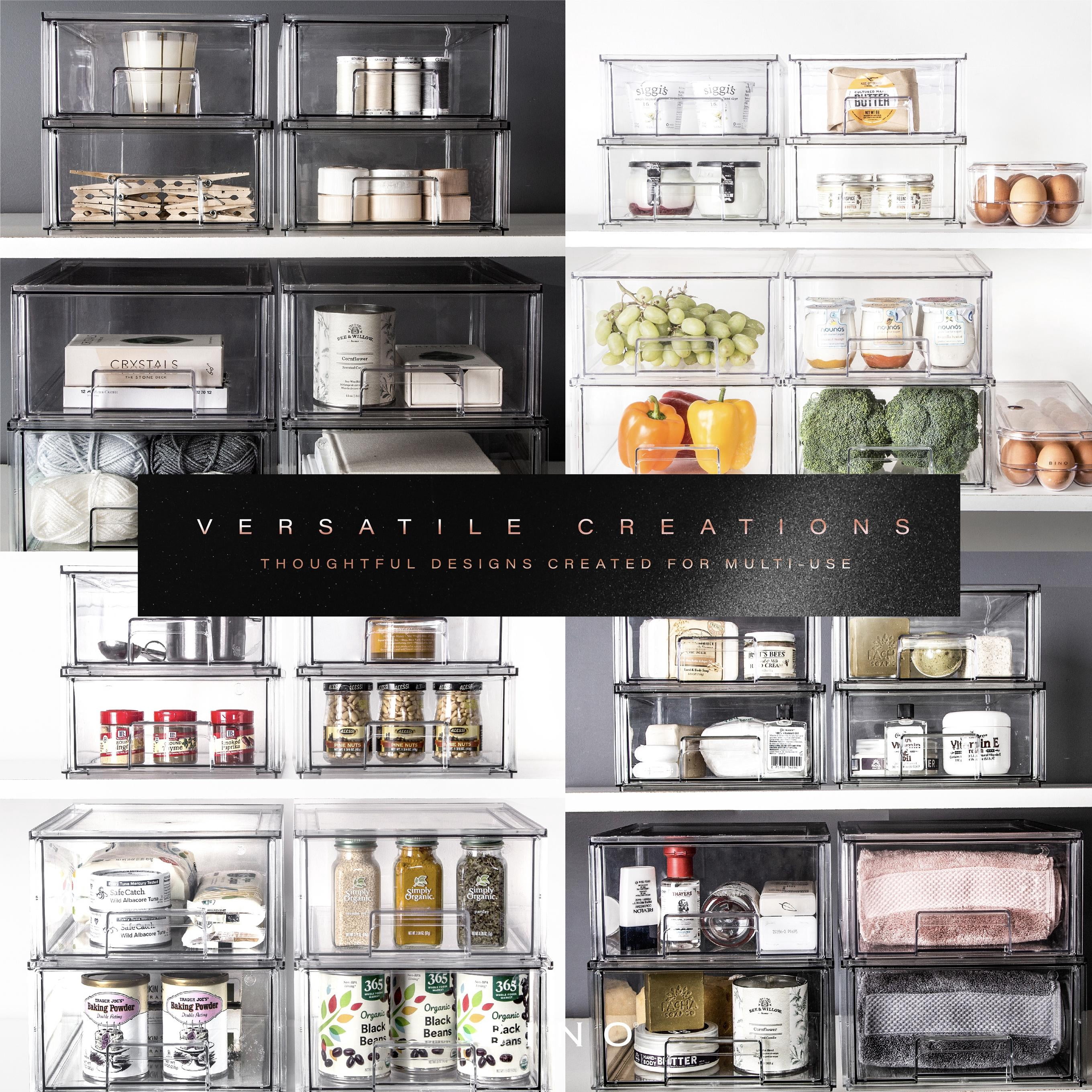 BINO | Stackable Storage Drawers, Large | THE CRATE COLLECTION | Storage Bins With Drawers Bathroom Organizers and Storage Organization and Storage Under Sink Organizer Vanity Cabinet Home