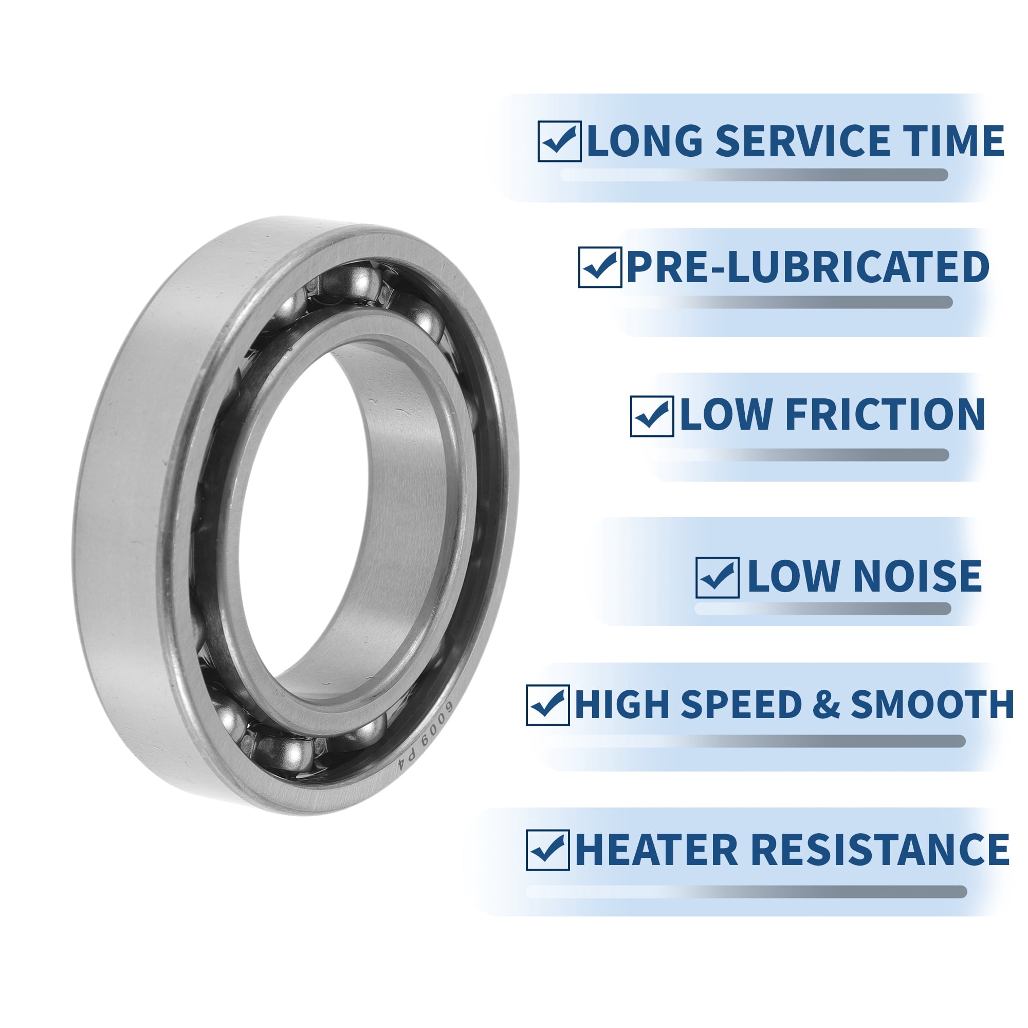 Unique Bargains 6009 Deep Groove Ball Bearings 45x75x16mm P4 Open Type Lubricated Bearings 1 Pc Car Scooter Skateboard Wheel Universal Silver Tone