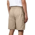 thumbnail image 4 of Men's Hiking Cargo Shorts with Zipper Pockets Elastic Waist Quick Dry for Outdoor,Travel,Summer,Fishing Brown M, 4 of 5