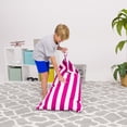 thumbnail image 3 of Posh Creations Twist Bean Bag Chair Lounger, Large, for Kids, 3 ft, Canvas, Pink Stripes, 3 of 3