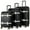 Black, variant on BADGLEY MISCHKA Grace 3 Piece Expandable Retro Luggage Set (Champagne)