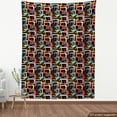 thumbnail image 4 of Ambesonne Geometric Fabric by the Yard Upholstery, Rectangle Pattern Rustic, 5 Yards, Brown Scarlet Sea Blue, 4 of 5