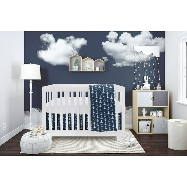 Ancre Bleue et Blanche - Literie pour Bébé 4 Pcs (#2)