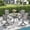 Graywood Table- Gray Chairs, variant on VOXBIN 5 Pieces Patio Dining Set Outdoor Furniture- 40.7" Round Table and 4 Swivel Chairs
