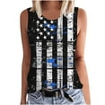 thumbnail image 2 of Aboser Womens Distressed USA Flag Tank Top Plus Size Sleeveless Cami Tops American Stars Stripes Print Shirts Casual Crewneck Patriotic Tees Memorial Day T Shirt, 2 of 4
